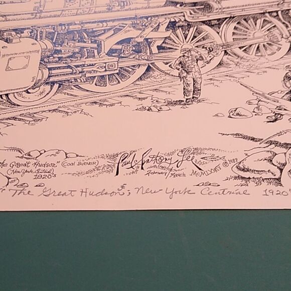 Paul Anthony Lee Vintage Train Art Print "The Great Hudson New York Central 1920 - Picture 7 of 14